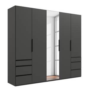 Drehtürenschrank Level36 - 236 cm Typ A Graphit - Breite: 250 cm - Mit Spiegeltür/-en