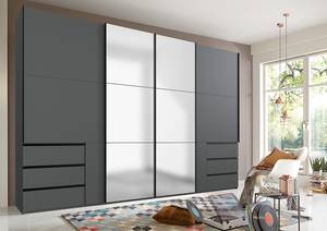 Schwebetürenschrank Level36 236 cm Typ A Graphit - Breite: 350 cm - Mit Spiegeltür/-en