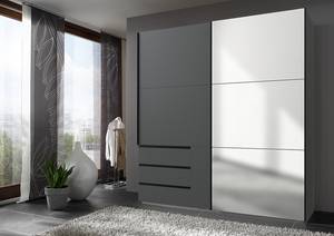 Schwebetürenschrank Level36 236 cm Typ A Graphit - Breite: 200 cm - Mit Spiegeltür/-en