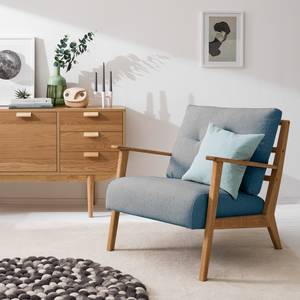 Fauteuil TIMON Geweven stof Saia: Jeansblauw