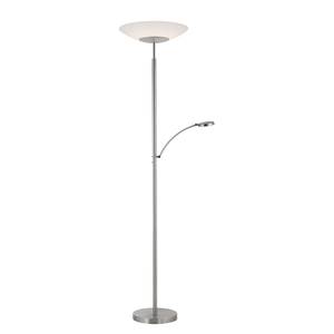 Lampadaire Alfred Verre opalin - 2 ampoules - Argenté