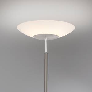 Lampadaire Alfred Verre opalin - 2 ampoules - Argenté