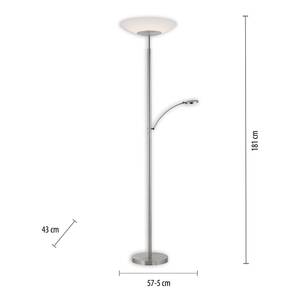 Lampadaire Alfred Verre opalin - 2 ampoules - Argenté