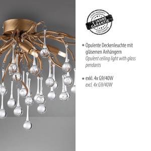 Plafonnier Icicle Aluminium / Acier - 4 ampoules - Laiton