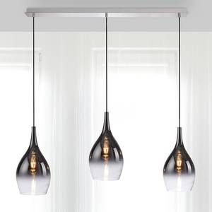 Hanglamp Pilua 3 lichtbronnen gekleurd glas- zilverkleurig/grijs