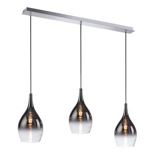 Hanglamp Pilua 3 lichtbronnen gekleurd glas- zilverkleurig/grijs