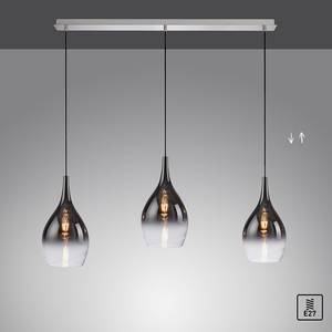 Hanglamp Pilua 3 lichtbronnen gekleurd glas- zilverkleurig/grijs