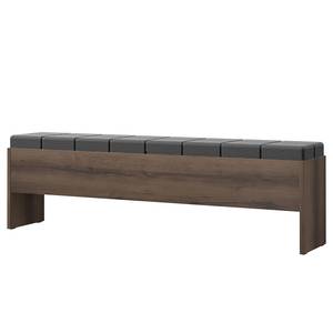 Bedbank Hagen donkere eikenhouten look/zwart