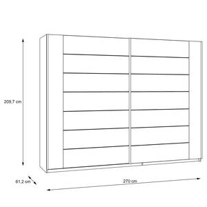 Armoire à portes coulissantes Sakoni Imitation épicéa - Largeur : 270 cm