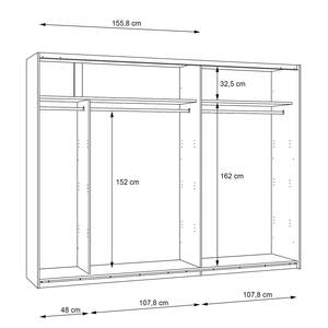 Schwebetürenschrank Sakoni Kiefer Dekor - Breite: 270 cm