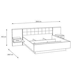 Struttura letto Sakoni Similpelle - Effetto quercia Artisan