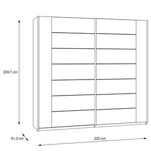 Schwebetürenschrank Sakoni Kiefer Dekor - Breite: 220 cm