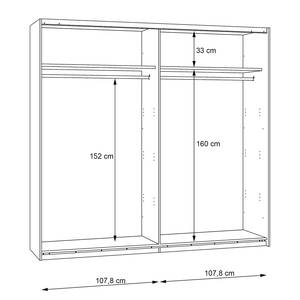 Schwebetürenschrank Sakoni Kiefer Dekor - Breite: 220 cm