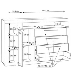 Sideboard Sakoni Eiche Artisan Dekor