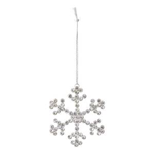 Schneeflocke HANG ON Glas / Eisen - Silber