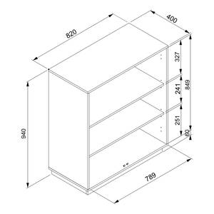 Kommode Shepler Steingrau / Eiche Hickory Dekor