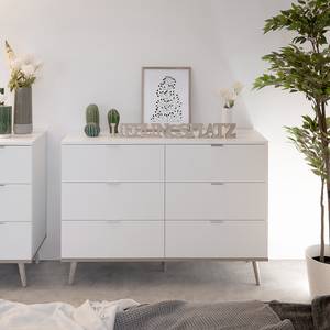 Cassettiera Gealla Bianco / Effetto rovere Sonoma - Larghezza: 120 cm