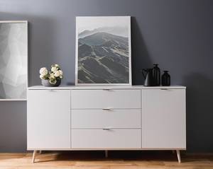 Sideboard Gealla 180 cm Weiß / Eiche Sonoma Dekor