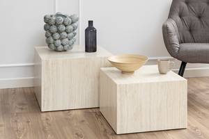 Tables basses Sukatari - Lot de 2 carrée Imitation Travertin