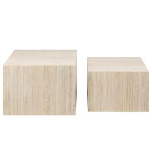 Tables basses Sukatari - Lot de 2 carrée Imitation Travertin