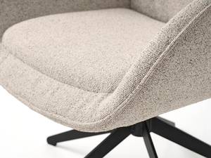 Loungefauteuil Baracoa bouclé/staal - beige/zwart