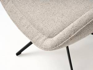 Loungefauteuil Baracoa bouclé/staal - beige/zwart