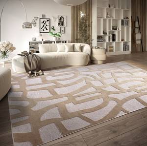 Kurzflorteppich Therese Recyceltes Polyester - Creme - 200 x 290 cm