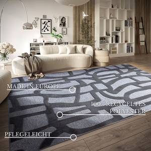 Kurzflorteppich Therese Recyceltes Polyester - Anthrazit - 200 x 290 cm