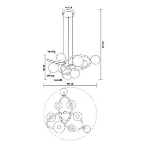 LED-Pendelleuchte Tuberius Farbglas / Eisen - 8-flammig