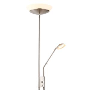 LED-Stehleuchte Ganina Eisen / Opalglas - 2-flammig - Silber