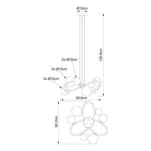 LED-Pendelleuchte Riha Farbglas / Eisen - 6-flammig