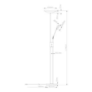 LED-Stehleuchte Ganina Eisen / Farbglas -2-flammig - Schwarz