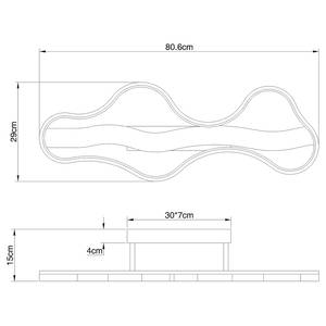 LED-Deckenleuchte Bezzy Aluminium / Eiche massiv - 1-flammig - Breite: 29 cm