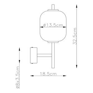 LED-Wandleuchte Ewald Opalglas / Eisen - 1-flammig