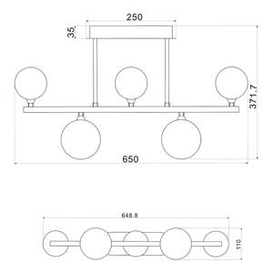 LED-Deckenleuchte Untsy Typ A Acrylglas / Aluminium - 1-flammig