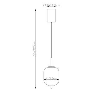 LED-Pendelleuchte Ewald Typ B Opalglas / Eisen - 1-flammig