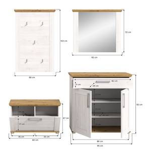 Garderobenset Damflos Typ B Holz - Weiß - Holzwerkstoff - 190 x 196 x 39 cm