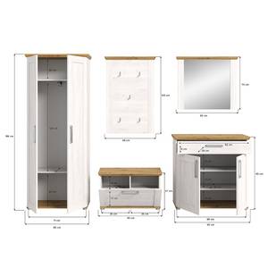 Garderobenset Damflos Typ A Holz - Weiß - Holzwerkstoff - 285 x 196 x 39 cm