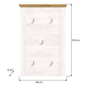 Wandpaneel Damflos Holz - Weiß - Holzwerkstoff - 68 x 103 x 4 cm