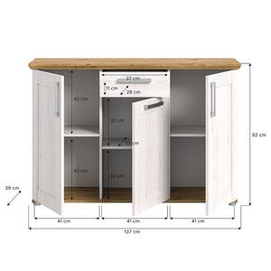 Schuhkommode Damflos Typ C Holz - Weiß - Holzwerkstoff - 137 x 92 x 39 cm