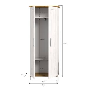 Garderobenschrank Damflos Holz - Weiß - Holzwerkstoff - 80 x 196 x 39 cm