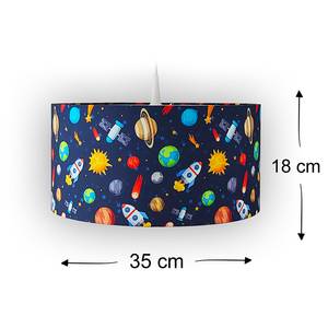 Lampada a sospensione Weltall Tessuto misto - Blu scuro - 1 punto luce