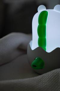 Lampada notturna Diggy Dino Silicone - Bianco / verde