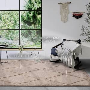 Hochflorteppich Perrotin Polyester - Beige - 120 x 170 cm