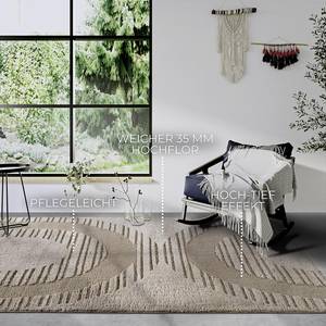 Hochflorteppich Bartoux Polyester - Beige - 120 x 170 cm