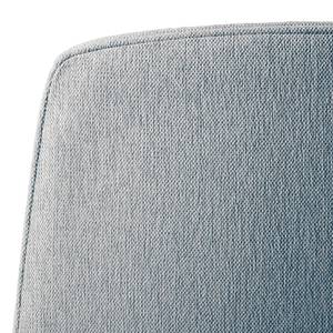 Poltrona GARBO con piedi di legno Tessuto Saia: blu jeans - Quercia scuro