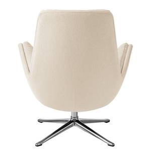 Fauteuil GARBO met kruisvoet geweven stof - Geweven stof Saia: Beige - Chroomkleurig glanzend