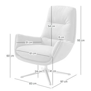 Fauteuil GARBO met kruisvoet geweven stof - Geweven stof Saia: Beige - Chroomkleurig glanzend