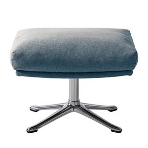 Pouf GARBO con base a stella Tessuto Saia: blu jeans - Cromo lucido