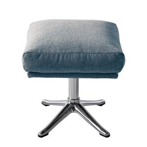 Pouf GARBO con base a stella Tessuto Saia: blu jeans - Cromo lucido